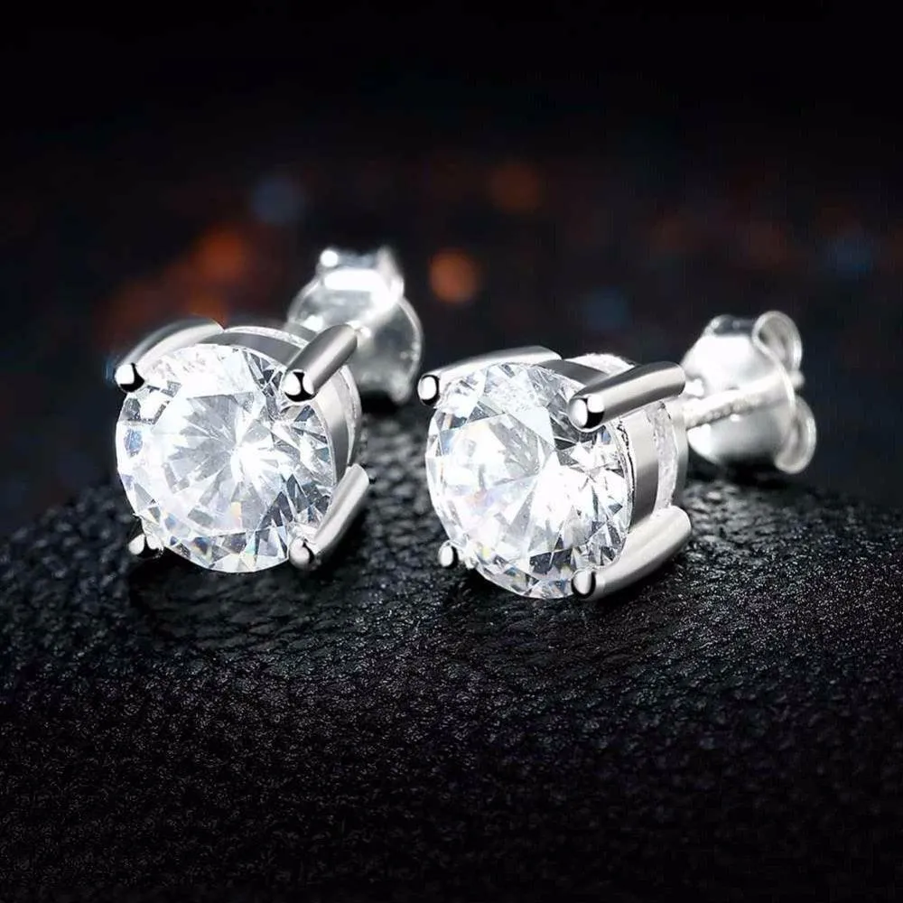 925 Sterling Silver Female Stud Earrings For Women