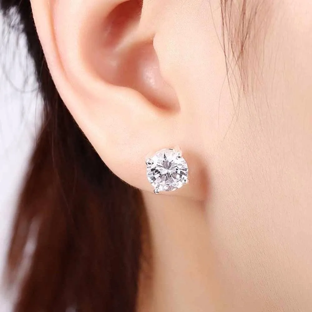925 Sterling Silver Female Stud Earrings For Women