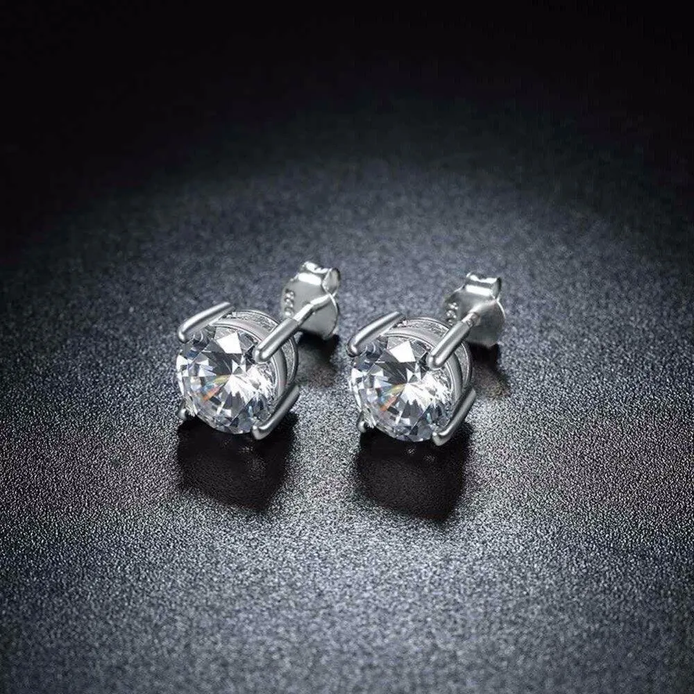 925 Sterling Silver Female Stud Earrings For Women