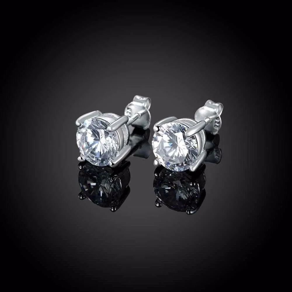 925 Sterling Silver Female Stud Earrings For Women