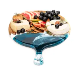 Acacia Round Board Navy/ White 12in Dia