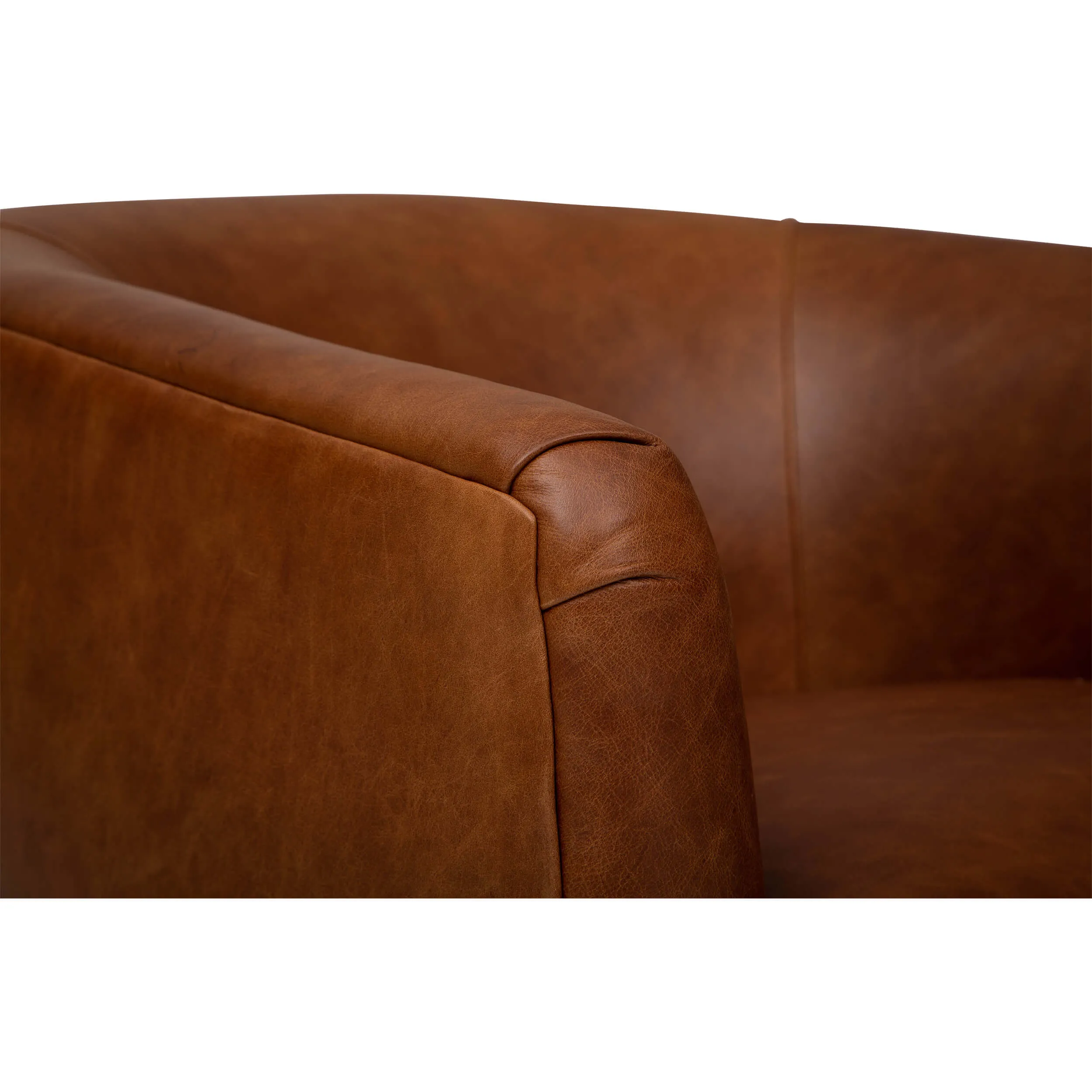 Coltrane Leather Swivel Chair, Laguna Cognac