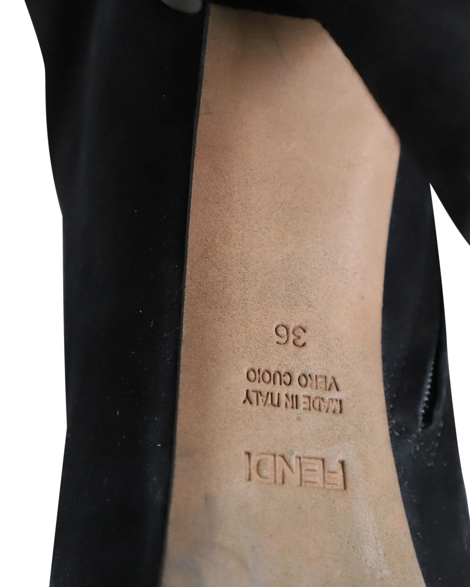 Fendi Over-the-Knee Heeled Boots in Black Suede
