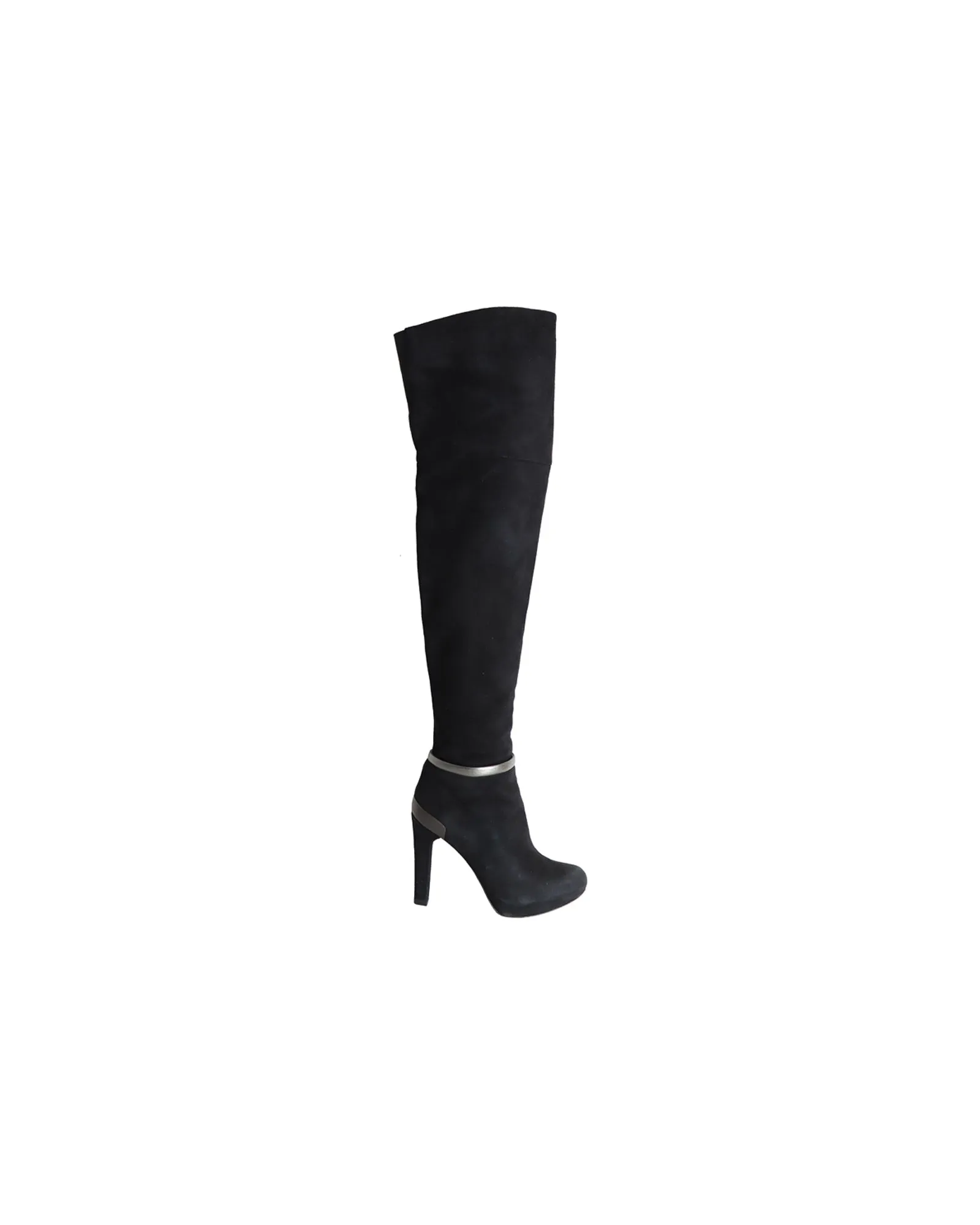 Fendi Over-the-Knee Heeled Boots in Black Suede