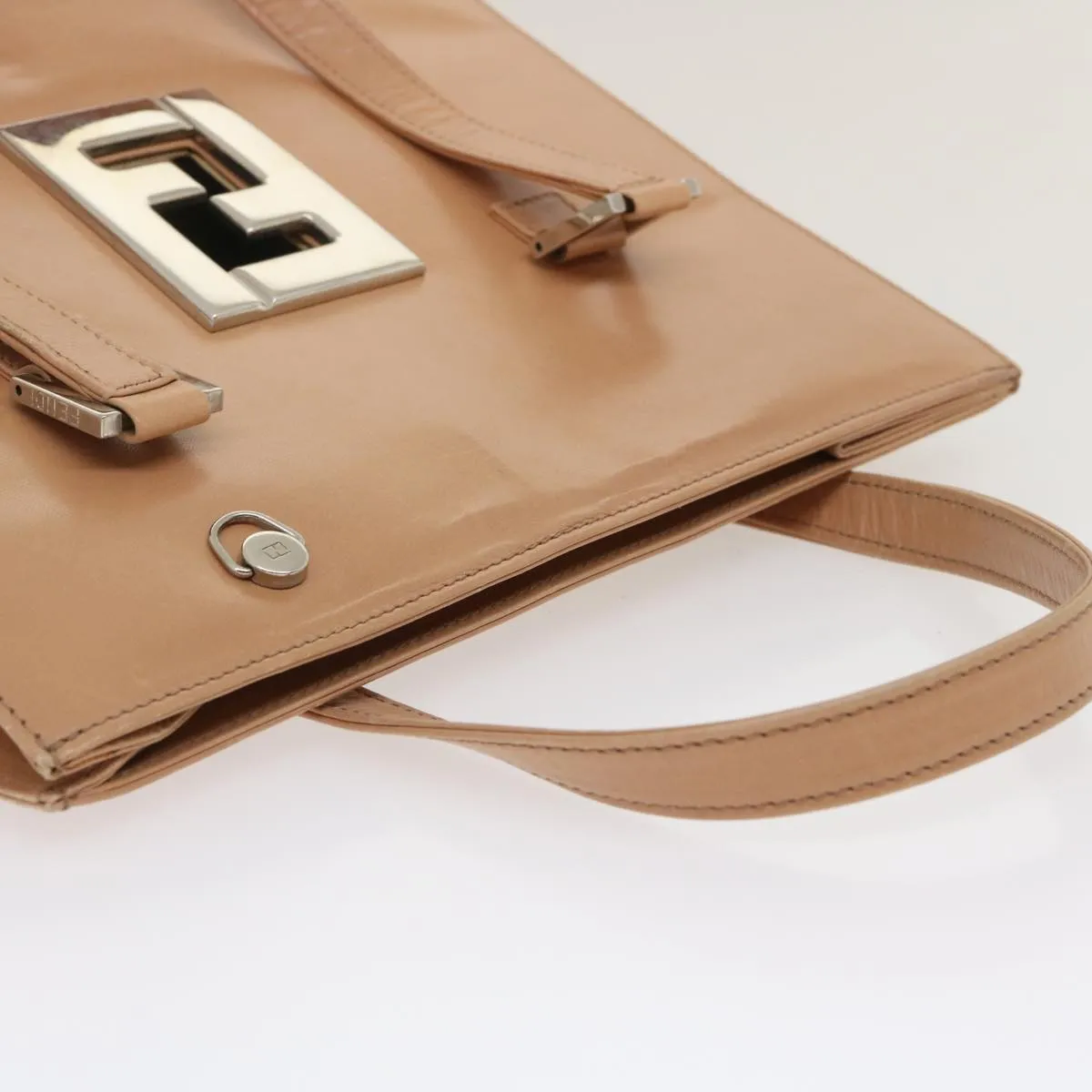 FENDI Tote Bag Leather 2way Pink Auth rd2065