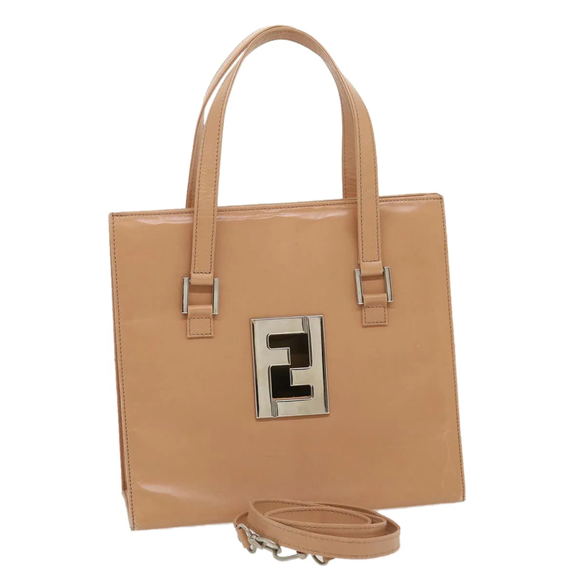 FENDI Tote Bag Leather 2way Pink Auth rd2065