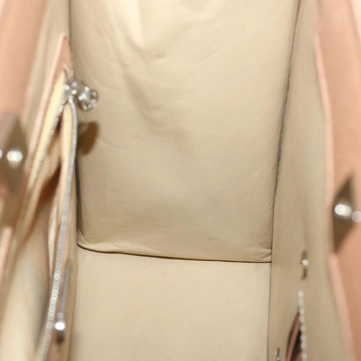 FENDI Tote Bag Leather 2way Pink Auth rd2065