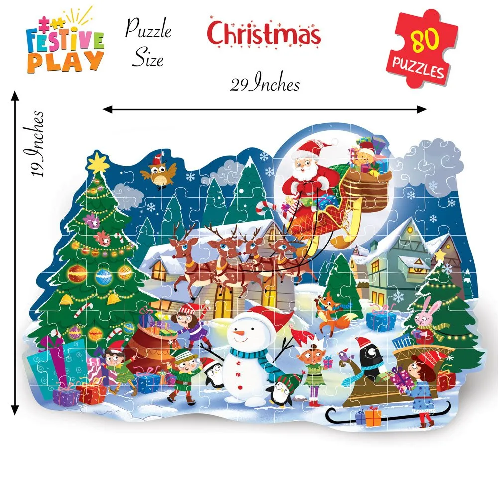 Majestic Book Club 80 PIECE BIG SIZE FESTIVE PLAY CHRISTMAS PUZZLE SET