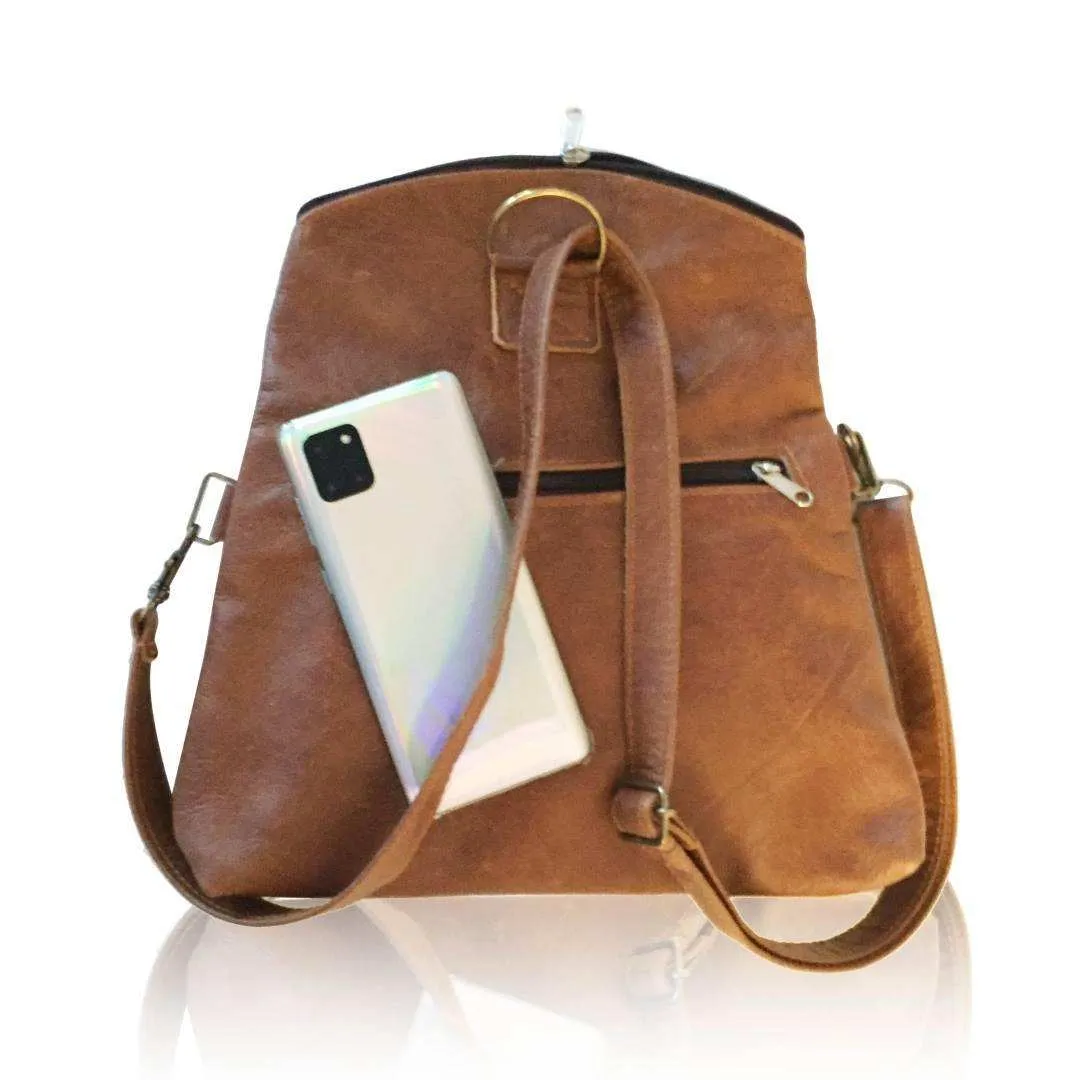 Mirelle Genuine Leather 3-Way Convertible Backpack | Messenger Handbag
