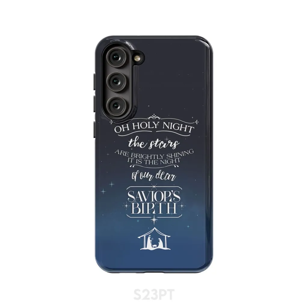 Oh Holy Night The Stars Are Brightly Shining Christmas Phone Case - Inspirational Bible Scripture iPhone Cases
