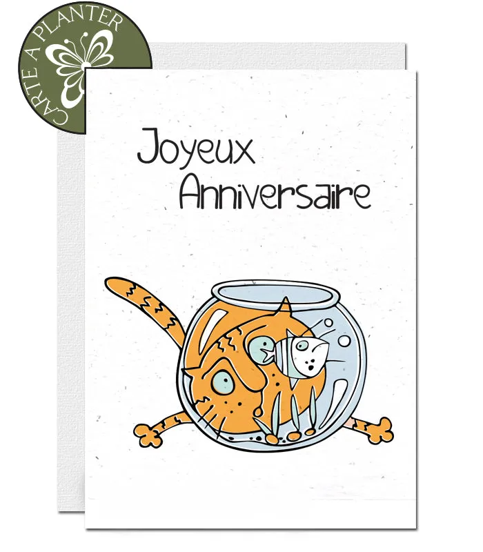 Plantable Birthday Card - The Cat & The Fish