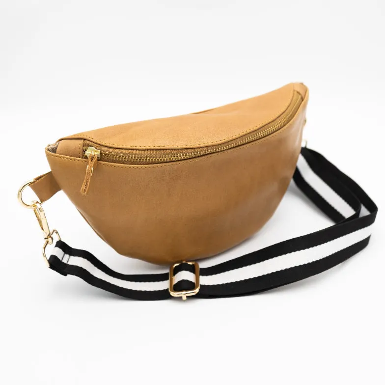Toffee Leather Bum Bag (w Gold Fittings)