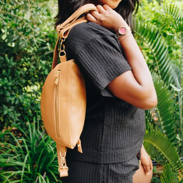 Toffee Leather Bum Bag (w Gold Fittings)