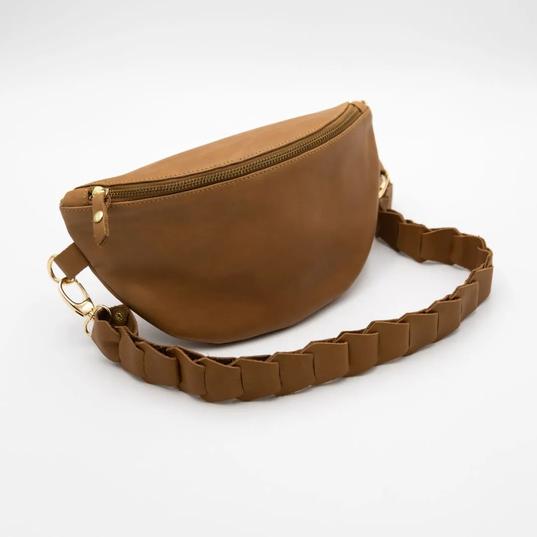 Toffee Leather Bum Bag (w Gold Fittings)