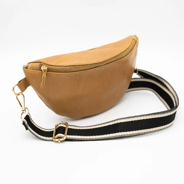 Toffee Leather Bum Bag (w Gold Fittings)