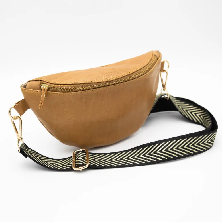 Toffee Leather Bum Bag (w Gold Fittings)