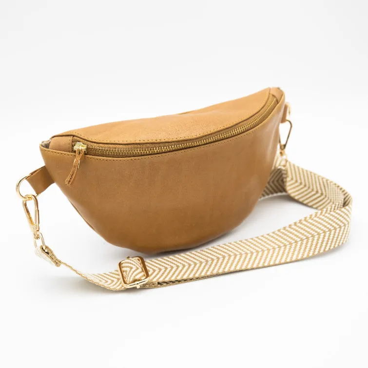 Toffee Leather Bum Bag (w Gold Fittings)