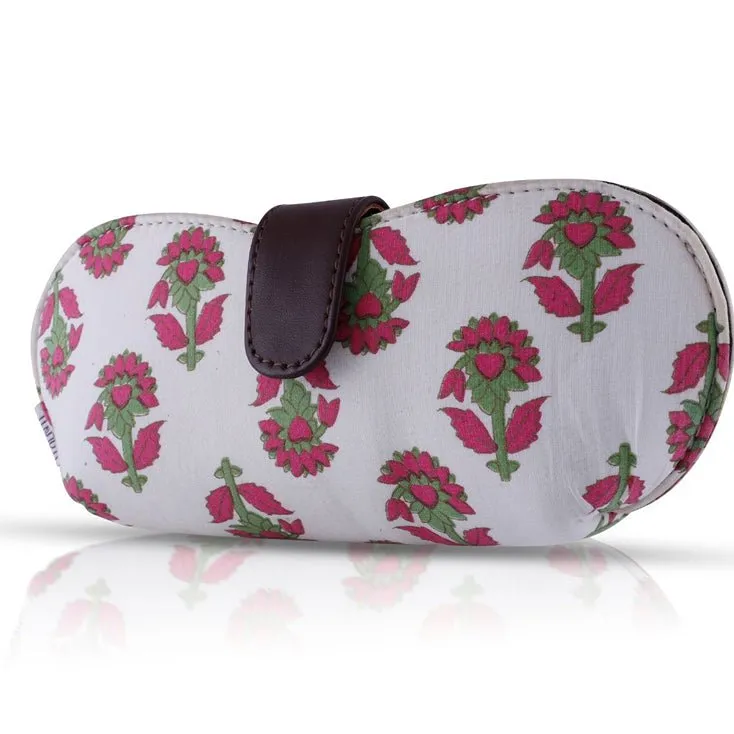 White Floral Sunglass Cover | Elegant & Eco-Friendly Design
